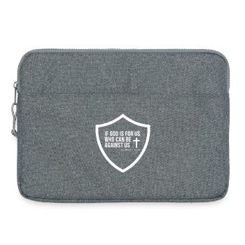 Bouclier de la Foi Romains 8:31 - Sacoche pour ordinateur portable 15 pouces - gris chiné - Devant