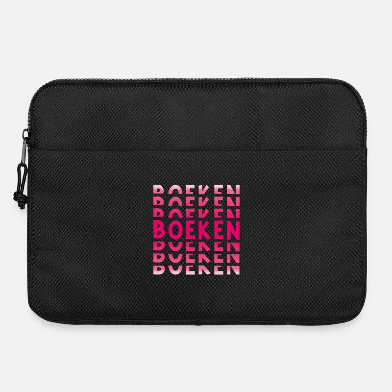 Bücher im rosa Farbverlauf - Laptoptasche 15" - Schwarz