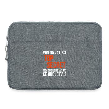 travail, travail humour - Sacoche pour ordinateur portable 15 pouces - gris chiné - Devant