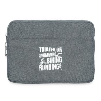 Triathlon Schwimmen Laufen Radfahren - Laptoptasche 15" - Grau meliert - Vorne