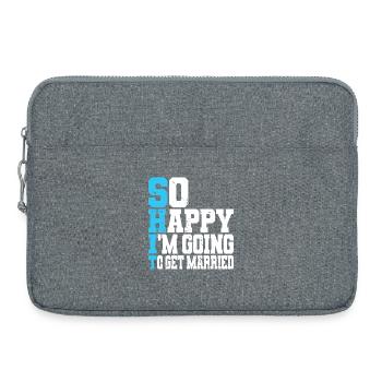 Funny Bachelor Party Engagement Wedding Married - Laptop bag 15" - heather grey - Front