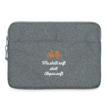Muskelkraft Rennrad coole Sprüche Reime Fahrrad - Laptoptasche 15" - Grau meliert - Vorne