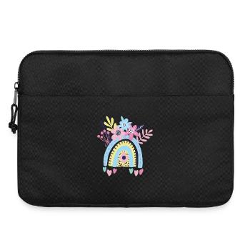Pastel Rainbow Floral Arc - Laptop bag 15" - black - Front