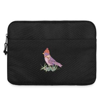 Vogel mit Bommelmütze und Schal in Winter Stimmung - Laptoptasche 15" - Schwarz - Vorne