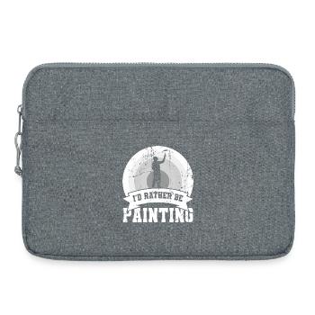 Ich würde lieber malen - Laptoptasche 15" - Grau meliert - Vorne