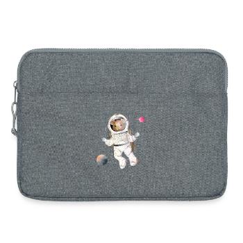 Souris des astronautes dans l’espace avec des planètes - Sacoche pour ordinateur portable 15 pouces - gris chiné - Devant