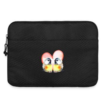 Oiseaux amoureux de cœur - Aquarelles - Sacoche pour ordinateur portable 15 pouces - noir - Devant