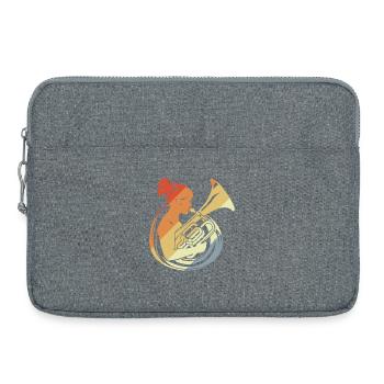 Tubaspielerin Vintage Look - Laptoptasche 15" - Grau meliert - Vorne
