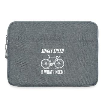 Single Speed Fahrrad Fun ohne Rücktritt - Laptoptasche 15" - Grau meliert - Vorne