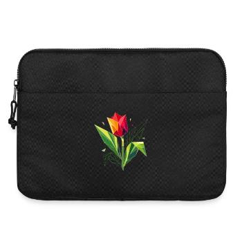 Tulipe géométrique – l’élégance dans les polygones - Sacoche pour ordinateur portable 15 pouces - noir - Devant