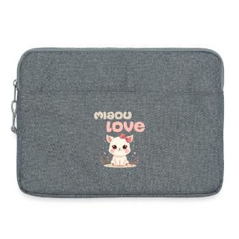 Meow Love Character von Helfspawn - Laptoptasche 15" - Grau meliert - Vorne