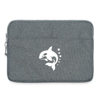 Conception minimaliste de la silhouette d’un dauphin - Sacoche pour ordinateur portable 15 pouces - gris chiné - Devant