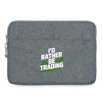 I’d Rather Be Trading - Laptop bag 15" - heather grey - Front
