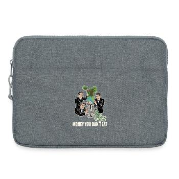 Monde financier humoristique - Sacoche pour ordinateur portable 15 pouces - gris chiné - Devant