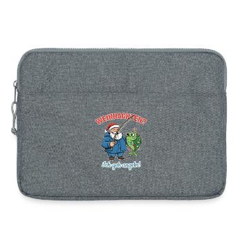 Noël des pêcheurs ? Je vais à la pêche ! Père Noël Witz - Sacoche pour ordinateur portable 15 pouces - gris chiné - Devant