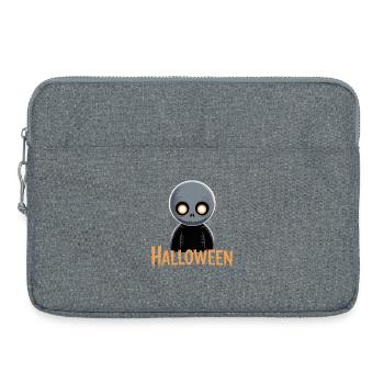 Petit squelette motif d’Halloween - Sacoche pour ordinateur portable 15 pouces - gris chiné - Devant