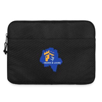 Logo Indre Loire Bleu Or - Sacoche pour ordinateur portable 15 pouces - noir - Devant