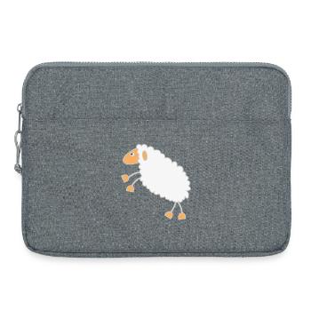 Conception de dessin animé de mouton moelleux - Sacoche pour ordinateur portable 15 pouces - gris chiné - Devant
