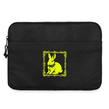 Lapin jaune fluo dans un cadre baroque - Sacoche pour ordinateur portable 15 pouces - noir - Devant