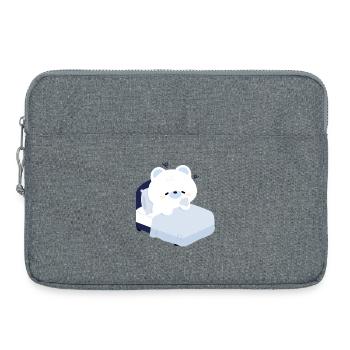 Ours polaire rêveur sur un lit douillet - Sacoche pour ordinateur portable 15 pouces - gris chiné - Devant