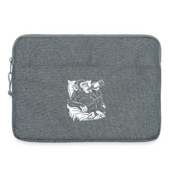Cheeky Chimp Sips Beer - Laptop bag 15" - heather grey - Front