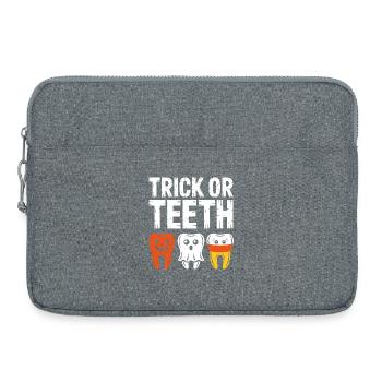 Trick or Teeth Halloween Trio - Laptop bag 15" - heather grey - Front