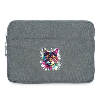 Cat Animal Art - Laptop bag 15" - heather grey - Front