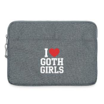 J’aime les filles gothiques - Sacoche pour ordinateur portable 15 pouces - gris chiné - Devant