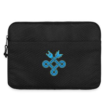 Neonblauer Gitarrenknoten-Emblem - Laptoptasche 15" - Schwarz - Vorne