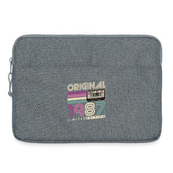 Cadeau rétro d’anniversaire vintage Born 1987 - Sacoche pour ordinateur portable 15 pouces - gris chiné - Devant