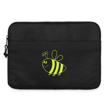 Glowing Honey Bee – Neon Green Cartoon - Laptop bag 15" - black - Front