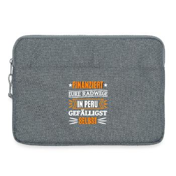 Funny saying money - Laptop bag 15" - heather grey - Front
