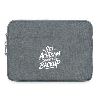 Das Leben is einmalig - Kein Backup - Laptoptasche 15" - Grau meliert - Vorne