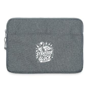 Strategie ist wenn Plan Glück trifft - Laptoptasche 15" - Grau meliert - Vorne