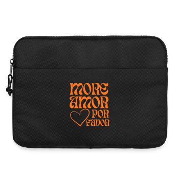 Plus d’amour en orange rétro - Sacoche pour ordinateur portable 15 pouces - noir - Devant