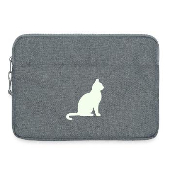 Moonlit Night Cat Silhouette - Laptop bag 15" - heather grey - Front