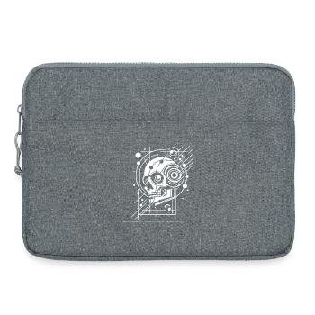 Cyber-Schädel Geometrie Neon - Laptoptasche 15" - Grau meliert - Vorne