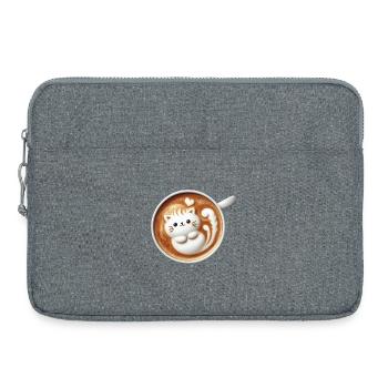 Latte Katze - Laptoptasche 15" - Grau meliert - Vorne