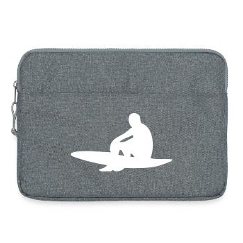Surfer mit Surfboard - Laptoptasche 15" - Grau meliert - Vorne