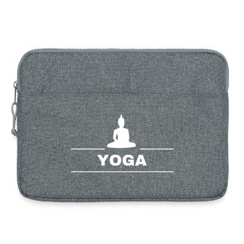 Yoga Bouddha - Sacoche pour ordinateur portable 15 pouces - gris chiné - Devant