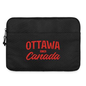 Ottawa Canada Retro Script Rouge - Sacoche pour ordinateur portable 15 pouces - noir - Devant