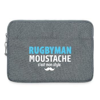 Rugby Moustache Style Statement - Sacoche pour ordinateur portable 15 pouces - gris chiné - Devant