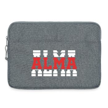T-Shirt Alma T-Shirt Geschenkidee gestapelter Text - Laptoptasche 15" - Grau meliert - Vorne