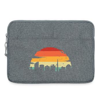 Sunset Skyline Retro Gradient - Laptop bag 15" - heather grey - Front