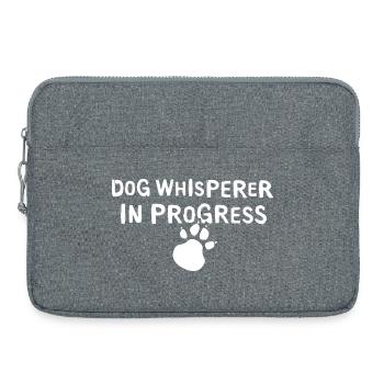 Chuchoteur de chien avec patte de chien - dictons amusants - Sacoche pour ordinateur portable 15 pouces - gris chiné - Devant