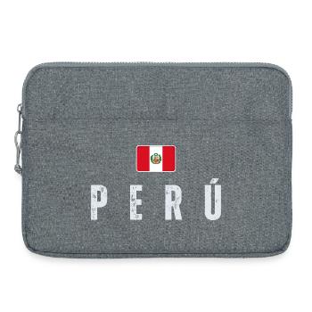 I love Peru, Peruvian flag - Laptop bag 15" - heather grey - Front