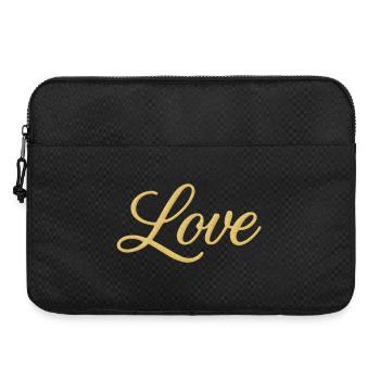 Gold Glitter Love Script Design - Laptoptasche 15" - Schwarz - Vorne