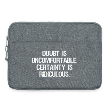 Zweifel ist unbequem, Gewissheit ist lächerlich - Laptoptasche 15" - Grau meliert - Vorne