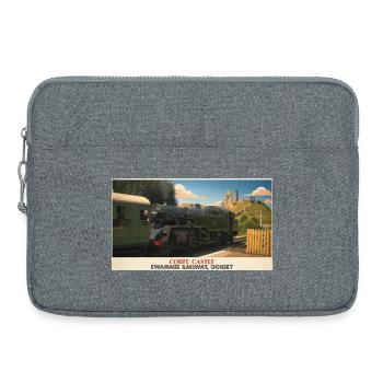 Corfe Castle Dampflok-Plakat - Laptoptasche 15" - Grau meliert - Vorne