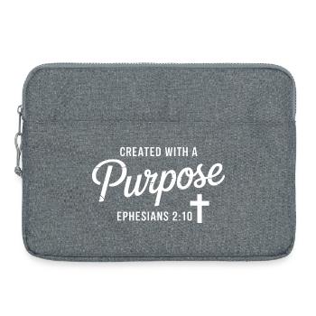 Croix de foi motivée par un but : Éphésiens 2:10 - Sacoche pour ordinateur portable 15 pouces - gris chiné - Devant